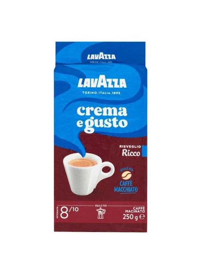 Lavazza Premium Italian Espresso Crema e Gusto Ricco Ground Coffee 250G - Image 1